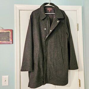 Men's Michael Kors Wool Blend Overcoat Size XL Medium Tweed Knee Length